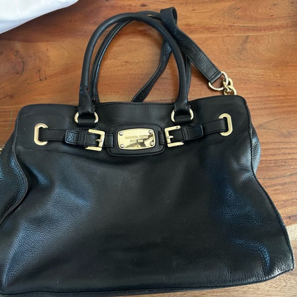 Michael Kors Black Leather Tote Bag - Picture 1 of 5